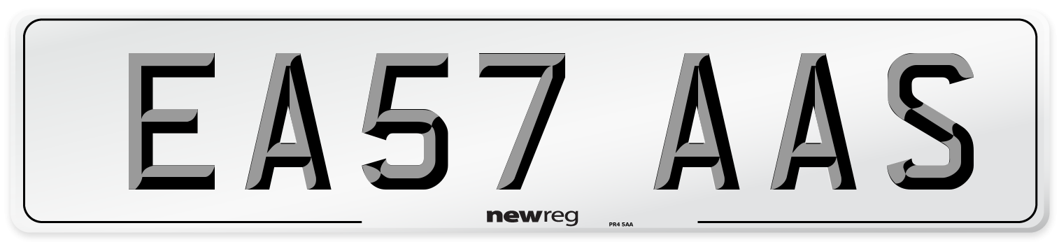 EA57 AAS Number Plate from New Reg